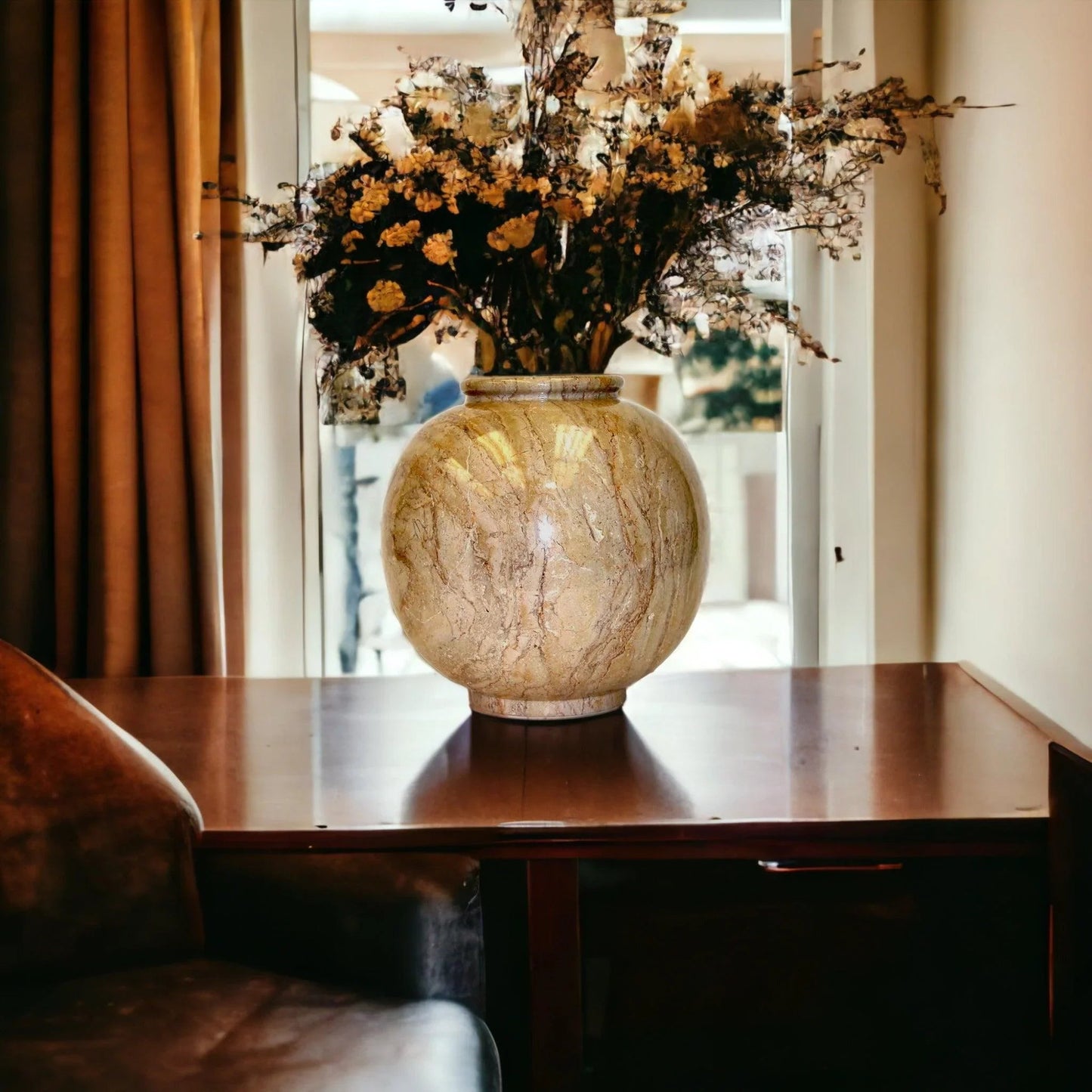 Sahara Beige Marble Large Vase