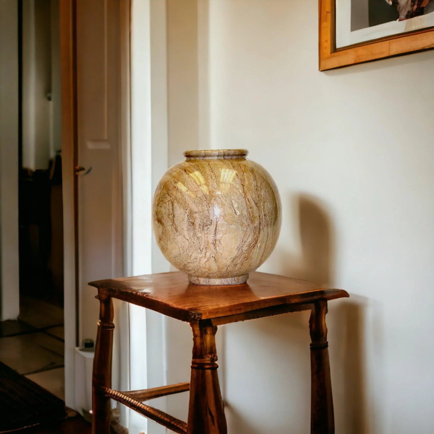 Sahara Beige Marble Large Vase