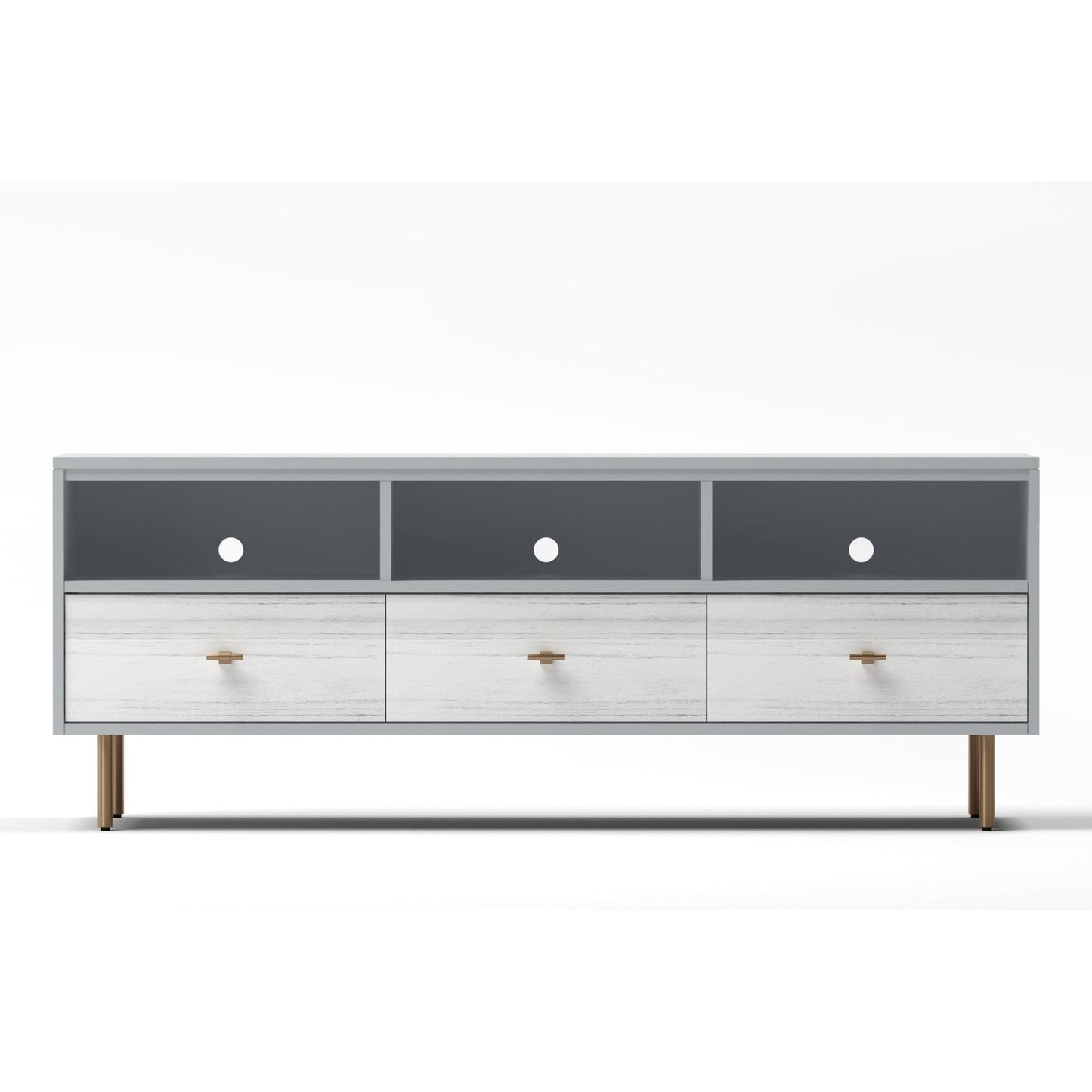 Saige TV Console, Weathered White