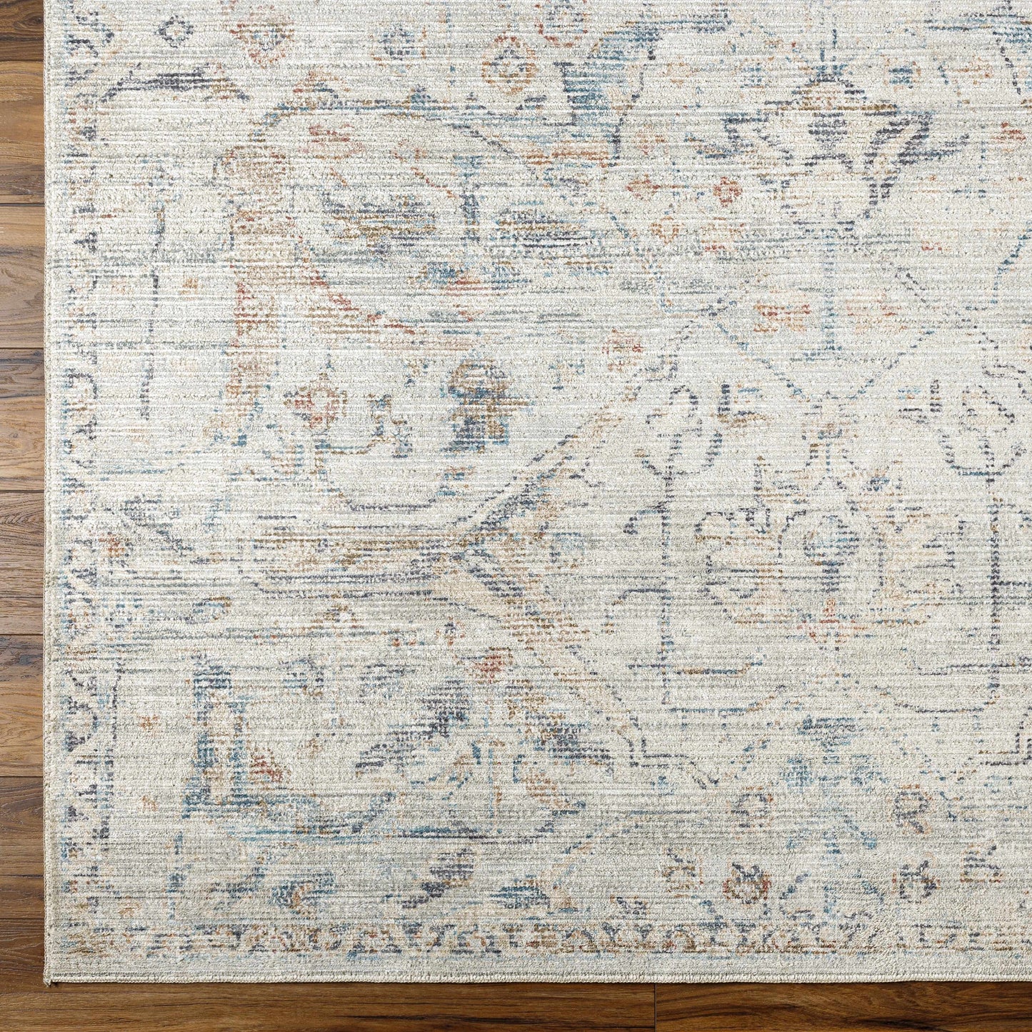 Marlene Damask Off White & Blue Area Rug - Becki Owens x Livabliss