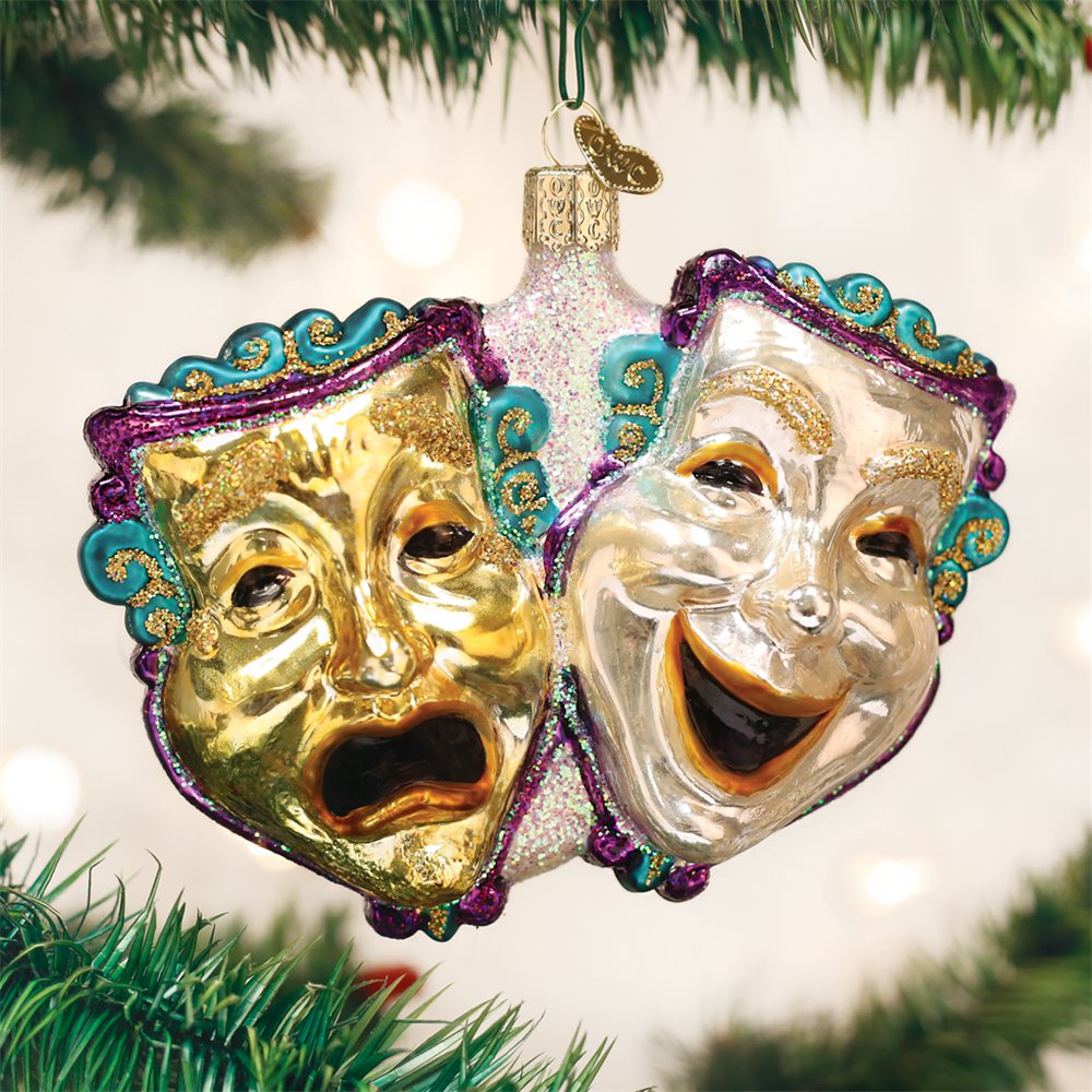 Comedy And Tragedy Glass Ornament