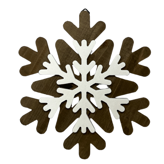 Wood Layered Snowflake Decor -
