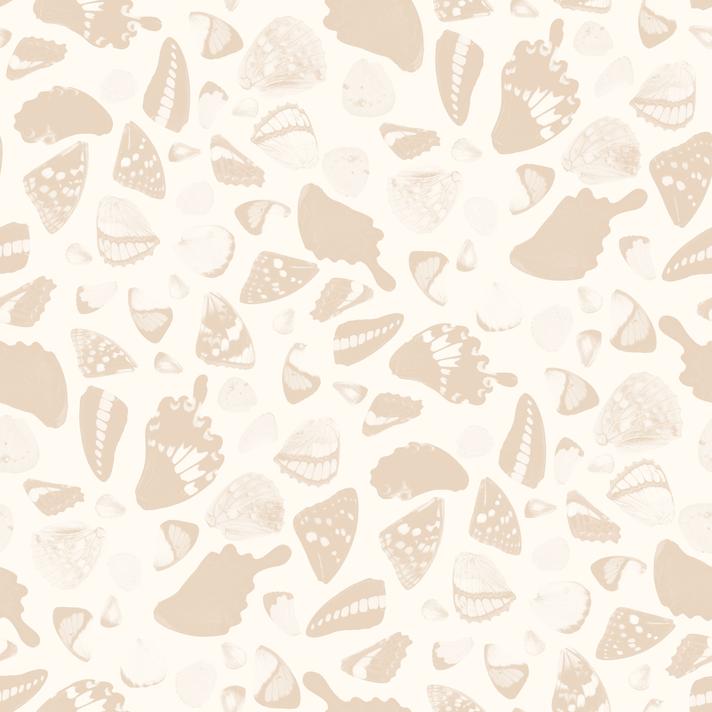 Butterfly Terrazzo Wallpaper, white and peach