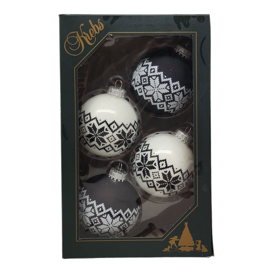 Krebs Value Glass Ornament 4 pack - Nordic Snowflakes