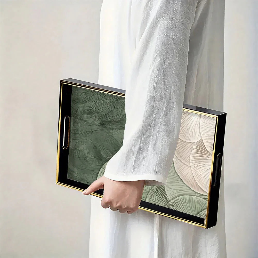 Serving Tray - Heat Resistant Ceramic Green