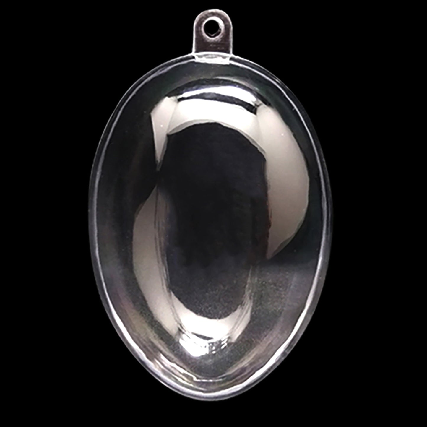 Set of 6 Clear Plastic Egg Ornaments 2.7 Inches