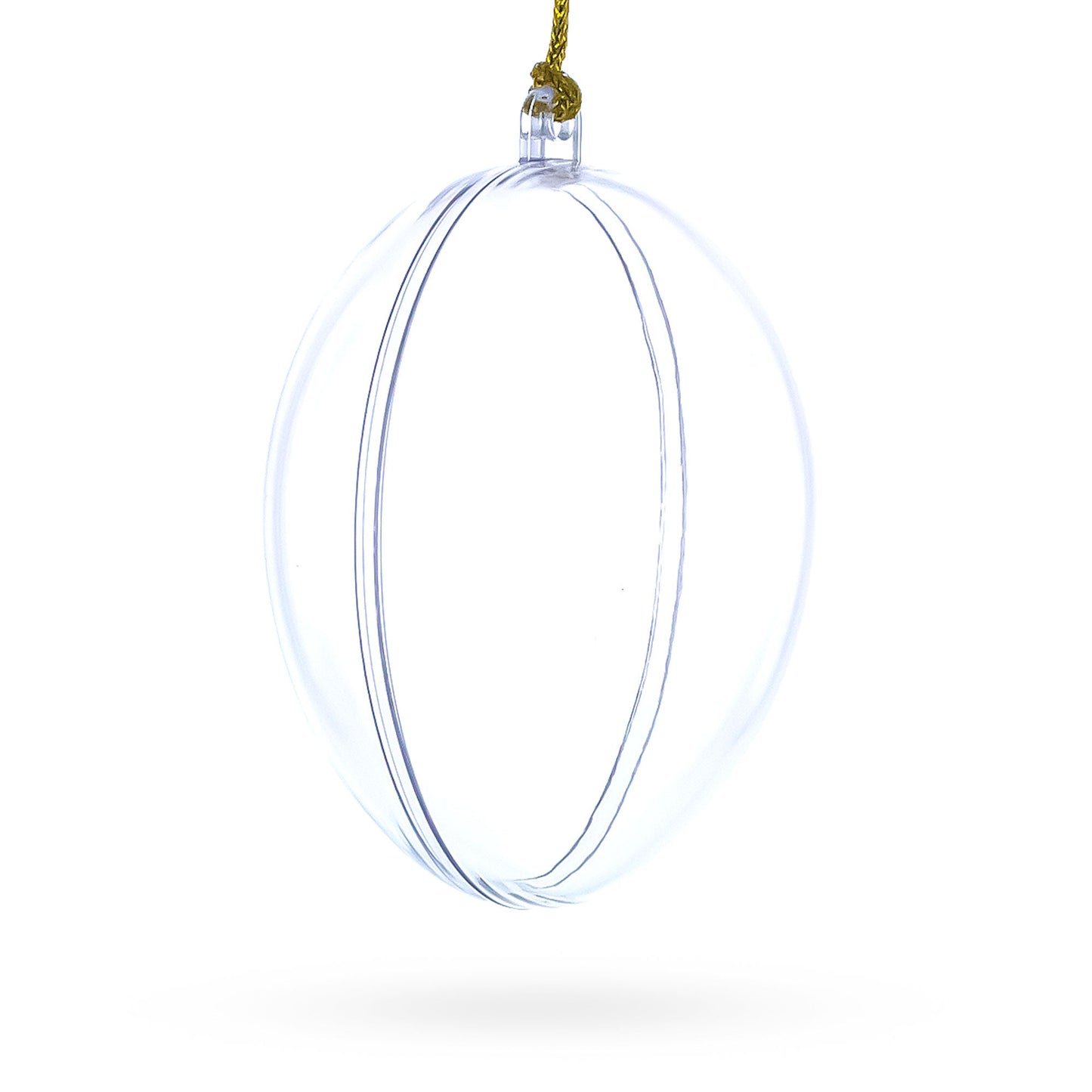 Set of 3 Clear Plastic Egg Ornaments 3.4 Inches (86 mm)