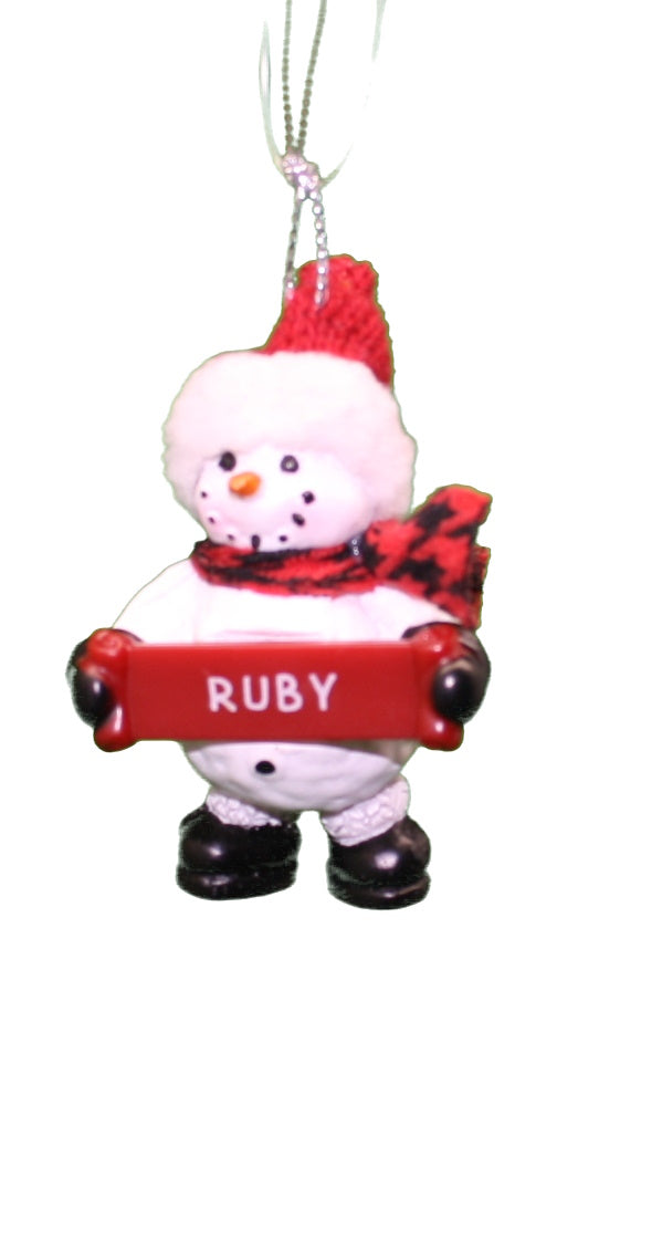Cozy Snowman Ornament (Letters G - R) -
