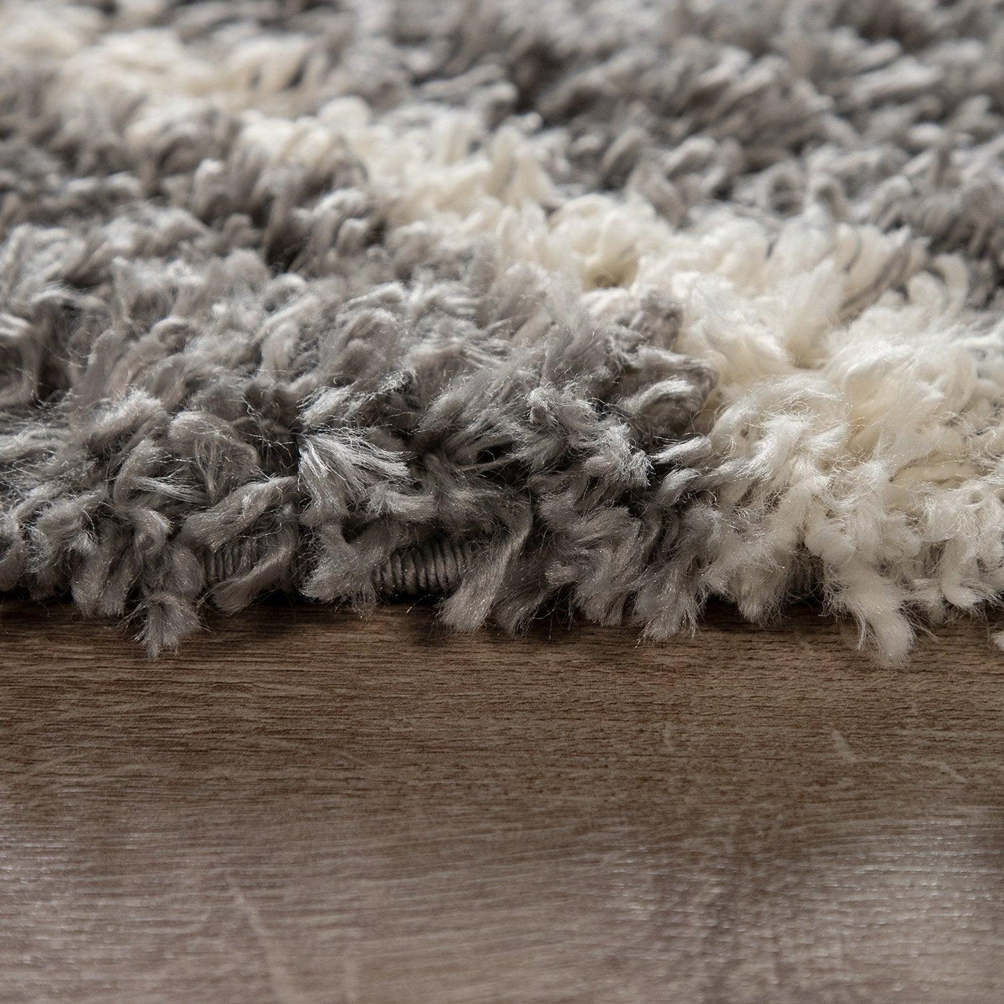 Shag Rug Grey with Diamond Pattern Scandi Design