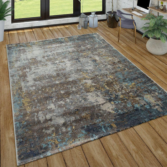 Short-Pile Rug Living Room Oil Painting Used Effect Abstract Modern In Grey