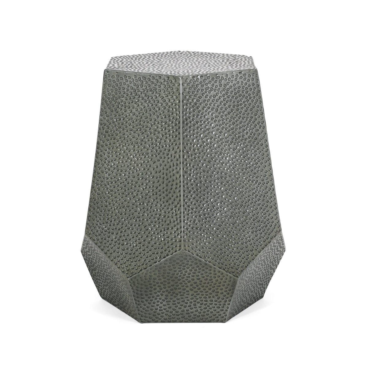 Metal Hammered End Table