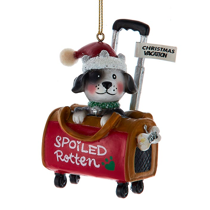 Dog in a Travel Bag Ornament -