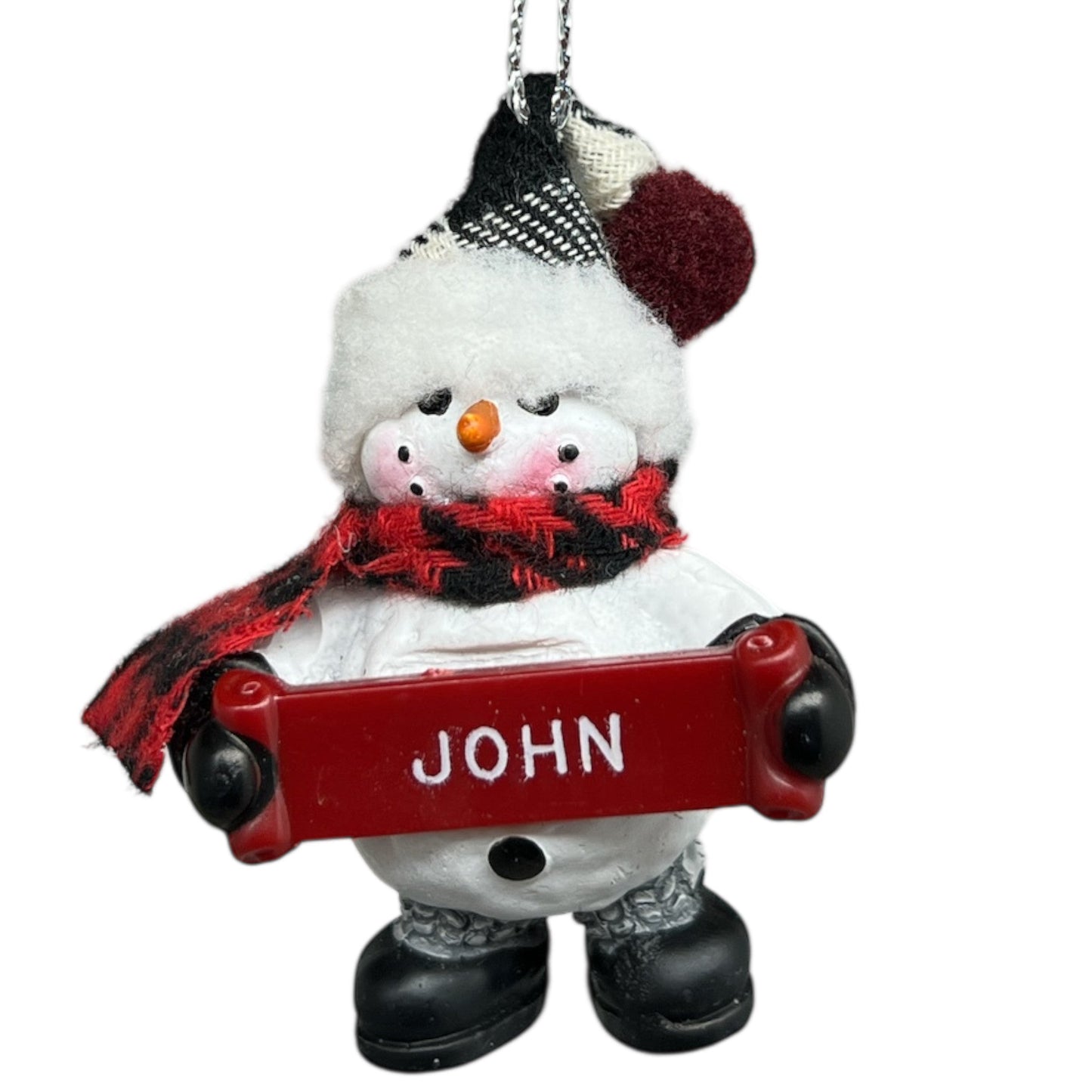 Cozy Snowman Ornament (Letters G - R) -
