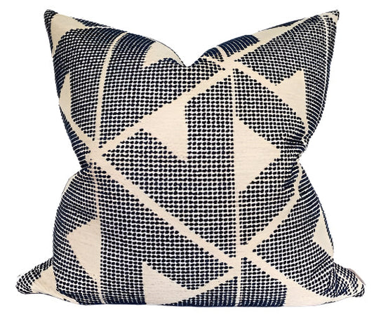 Sierra Pillow Cover in Indigo Blue, Schumacher Textiled
