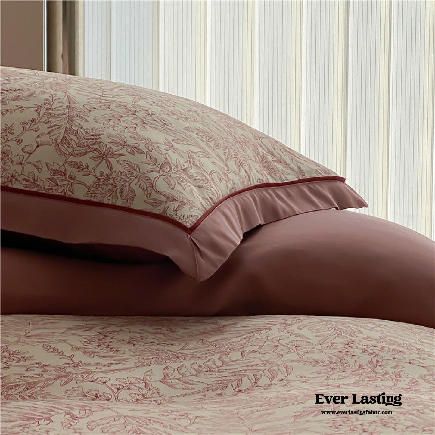 Silky Floral Tencel Bedding Set / Green