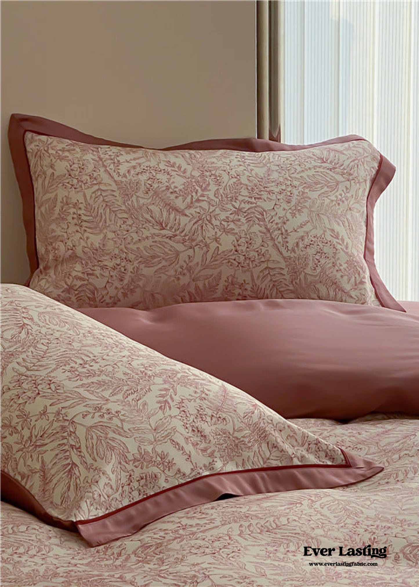 Silky Floral Tencel Bedding Set / Green