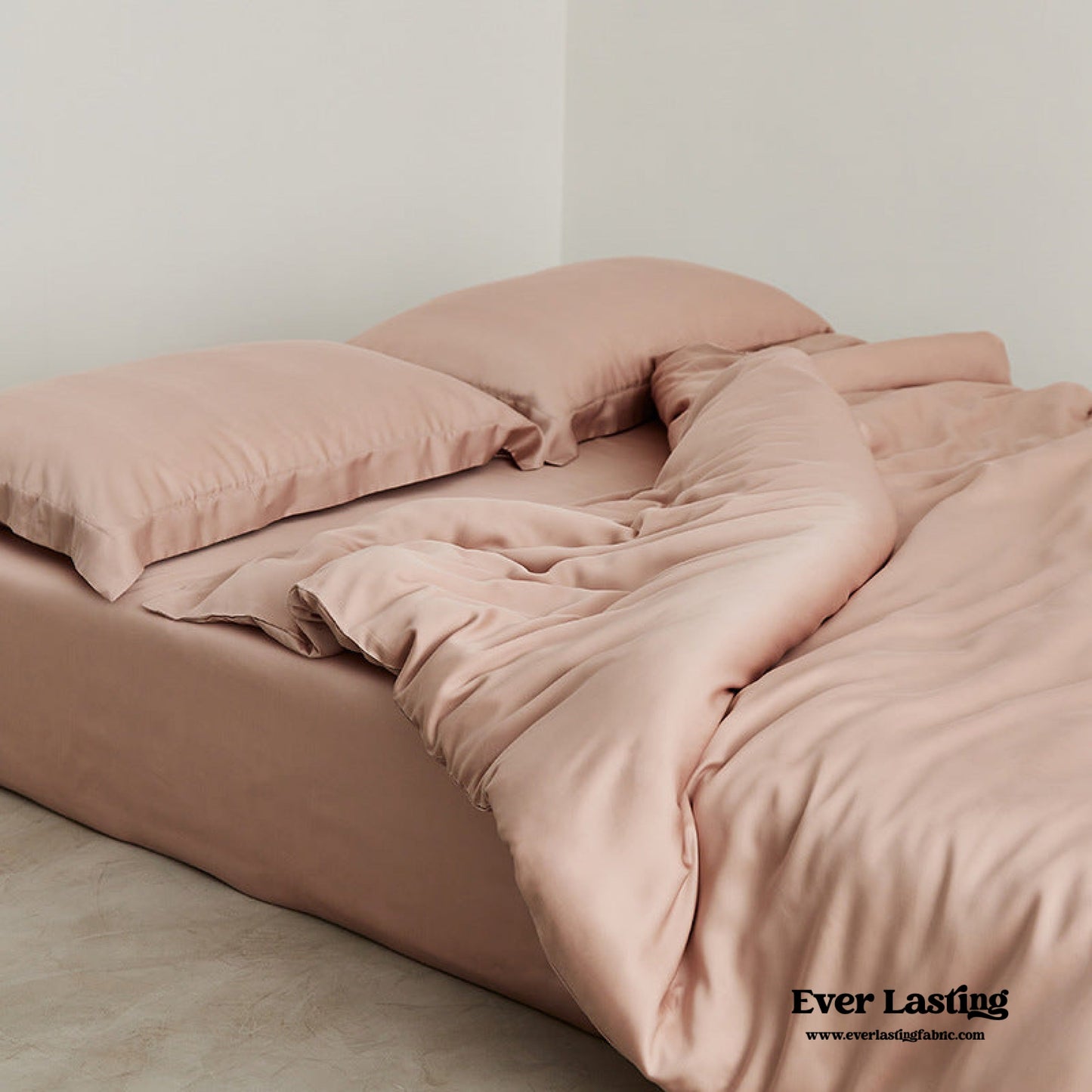 Silky Solid Tencel Bedding Set / Pink