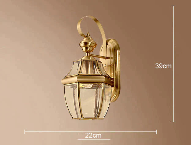 Éva's Country Style Outdoor Copper Wall Lamp - Charming Balcony and Staircase Lighting