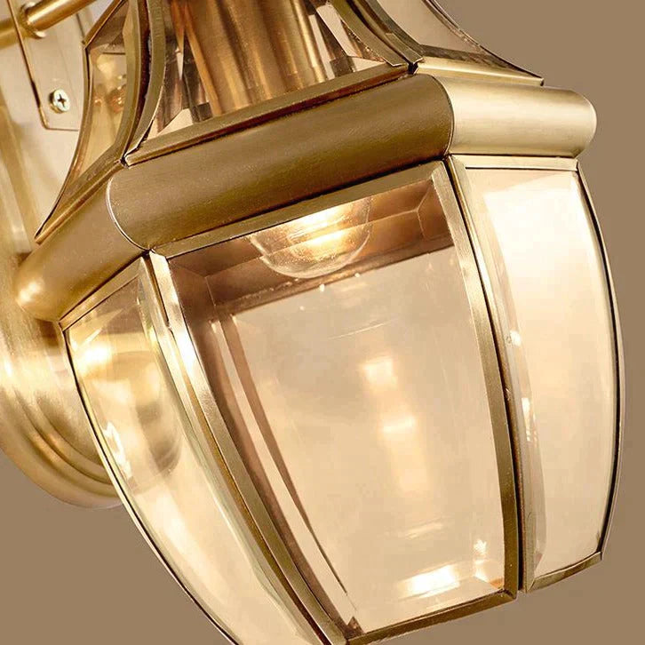 Éva's Country Style Outdoor Copper Wall Lamp - Charming Balcony and Staircase Lighting