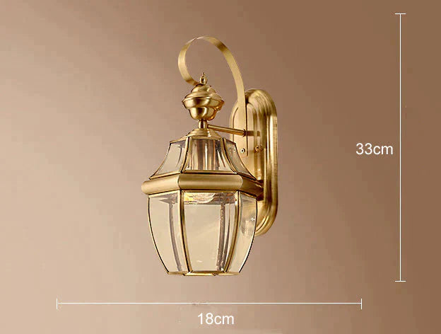 Éva's Country Style Outdoor Copper Wall Lamp - Charming Balcony and Staircase Lighting