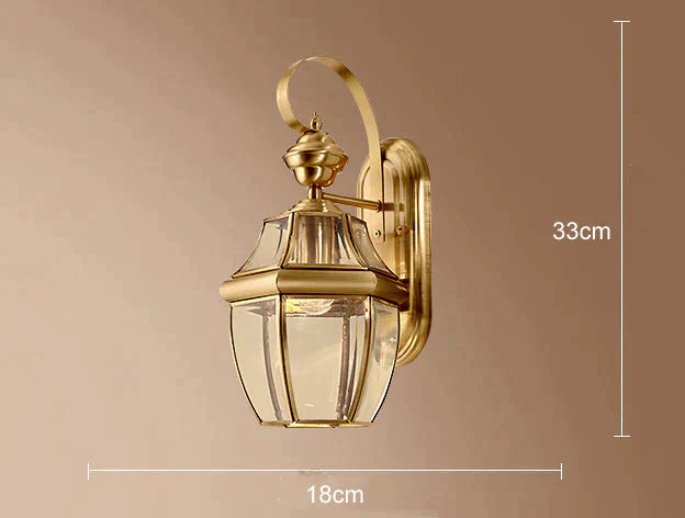 Éva's Country Style Outdoor Copper Wall Lamp - Charming Balcony and Staircase Lighting