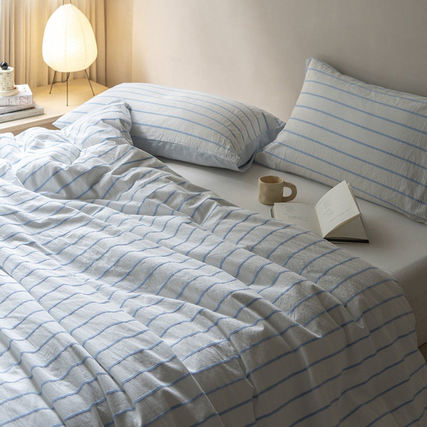 Skye Refreshing Striped Bedding Set / Blue