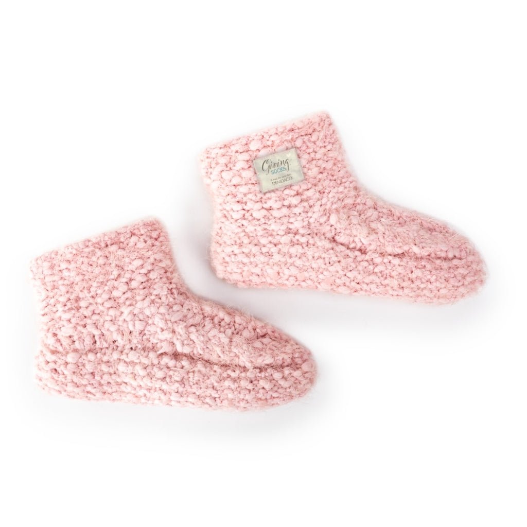 Slipper Booties - Charcoal & Pink