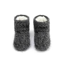 Slipper Booties - Charcoal & Pink