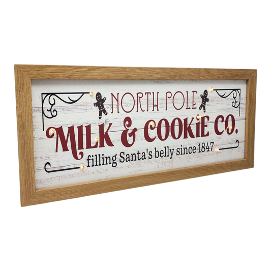 North Pole Milk & Cookie Co. Lighted Sign