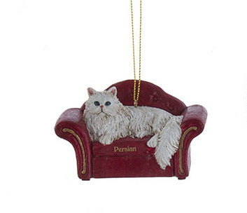 Cat On Red Sofa Ornament -
