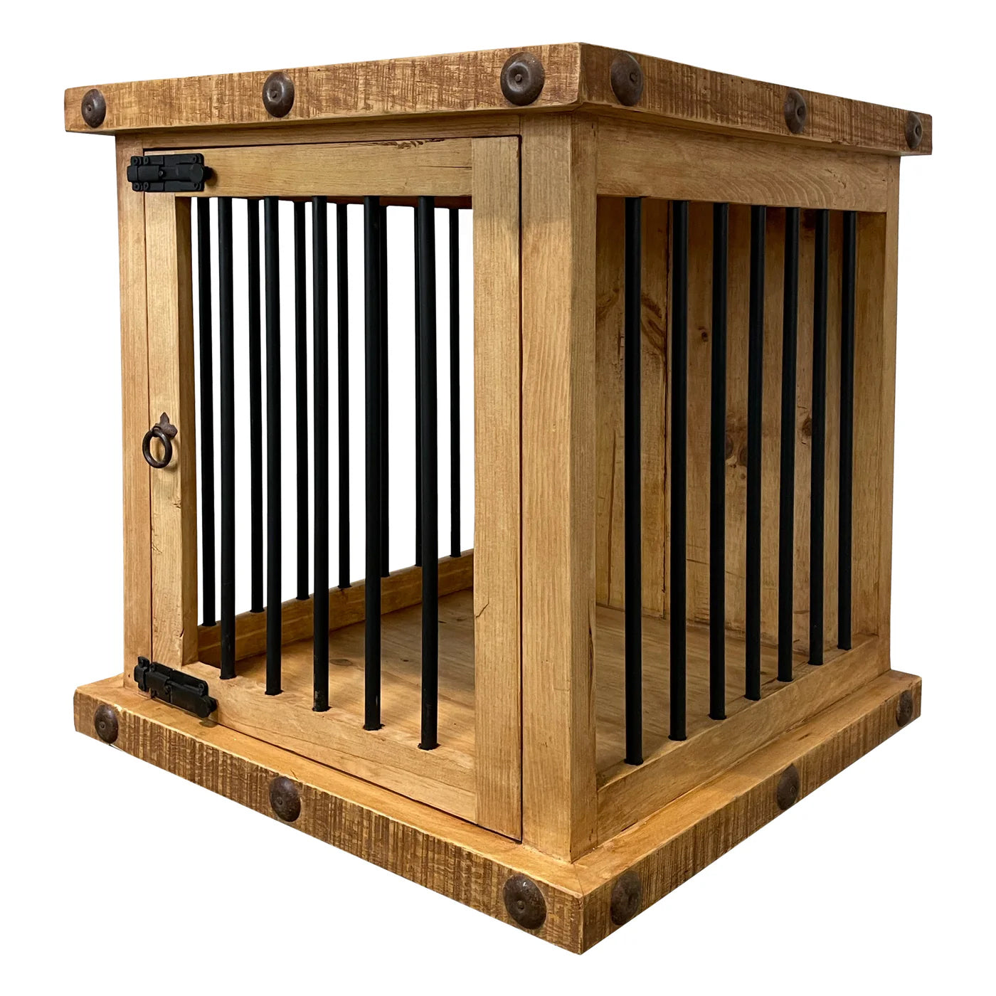 Oasis Small Rustic Dog Wood Kennel in Medium Wax