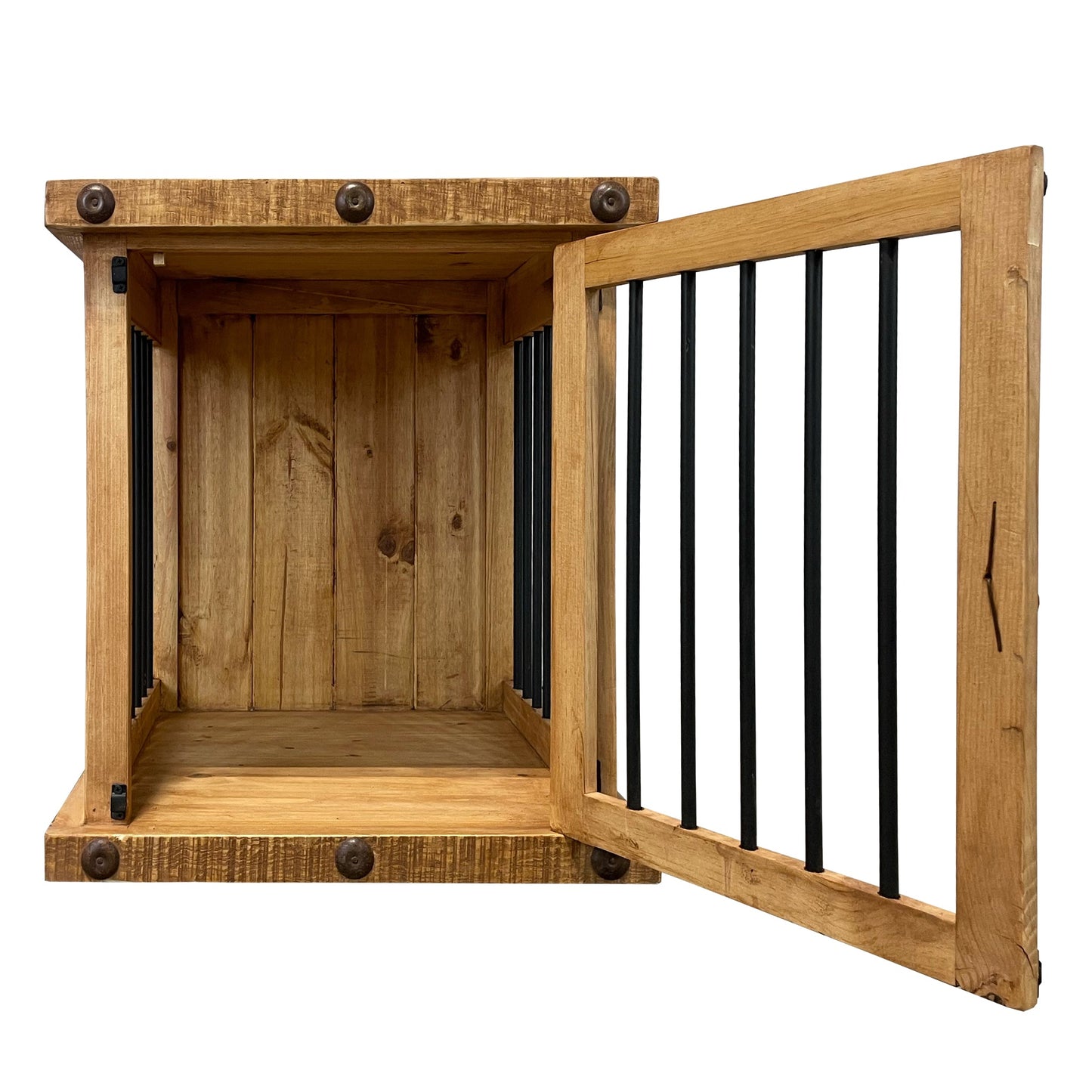 Oasis Small Rustic Dog Wood Kennel in Medium Wax