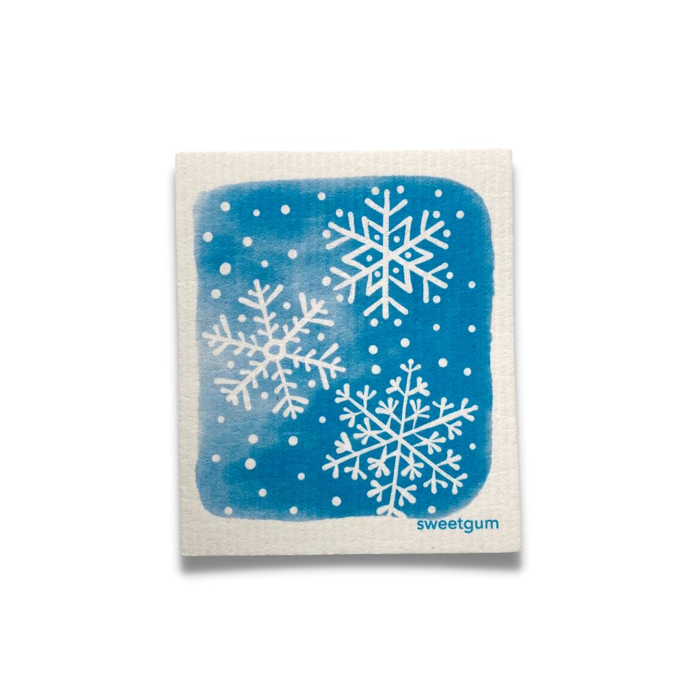 Blue & White Snowflakes Swedish Dishcloth