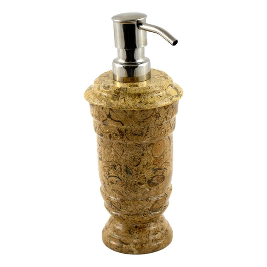 Soap and Lotion Dispenser of Fossil Stone