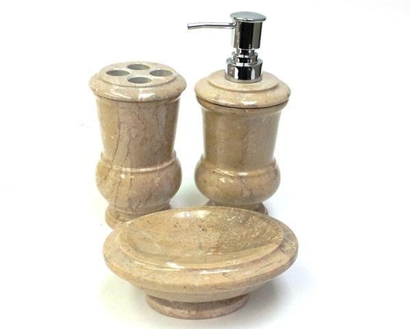 Soap & Lotion Dispenser of Sahara Beige Marble - Pacific Collection