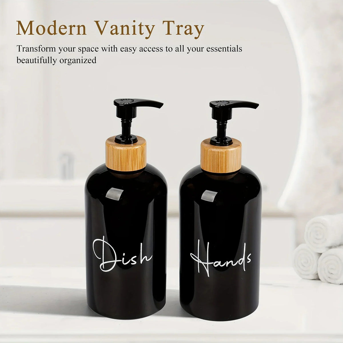 Soap Dispenser - Plastic Black & White 500ml