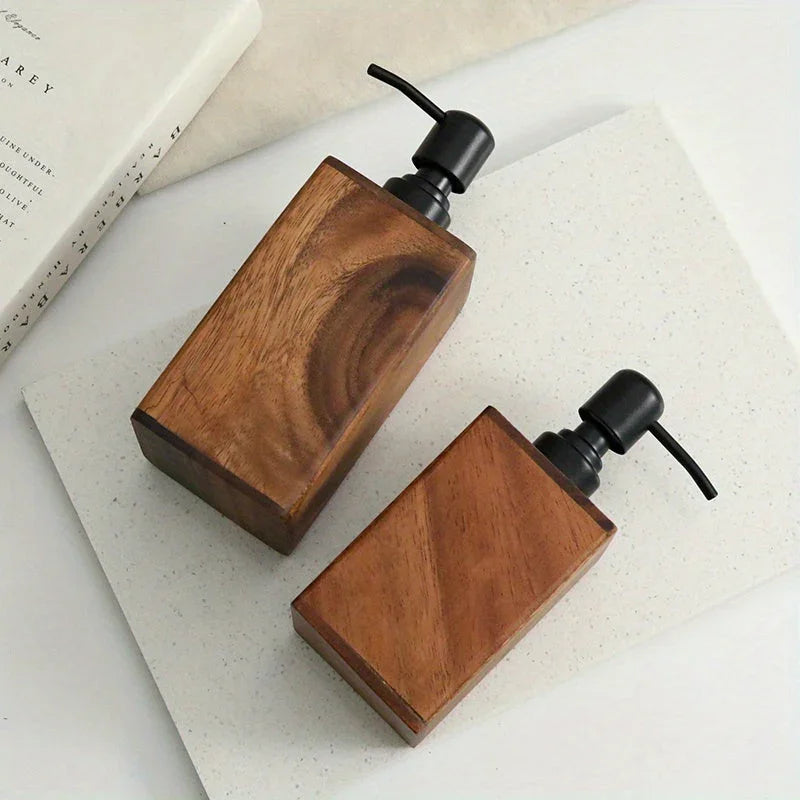 Soap Dispenser - Stainless Steel Wooden 6.76oz