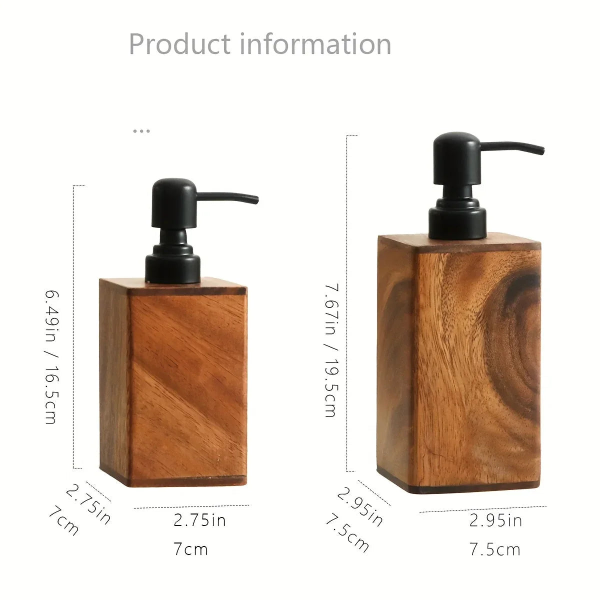 Soap Dispenser - Stainless Steel Wooden 6.76oz