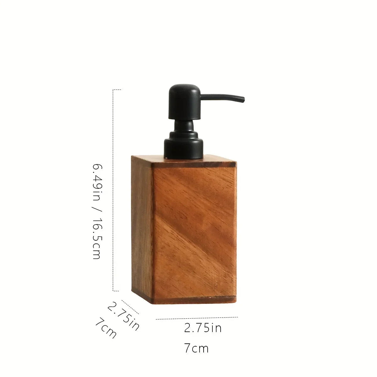 Soap Dispenser - Stainless Steel Wooden 6.76oz