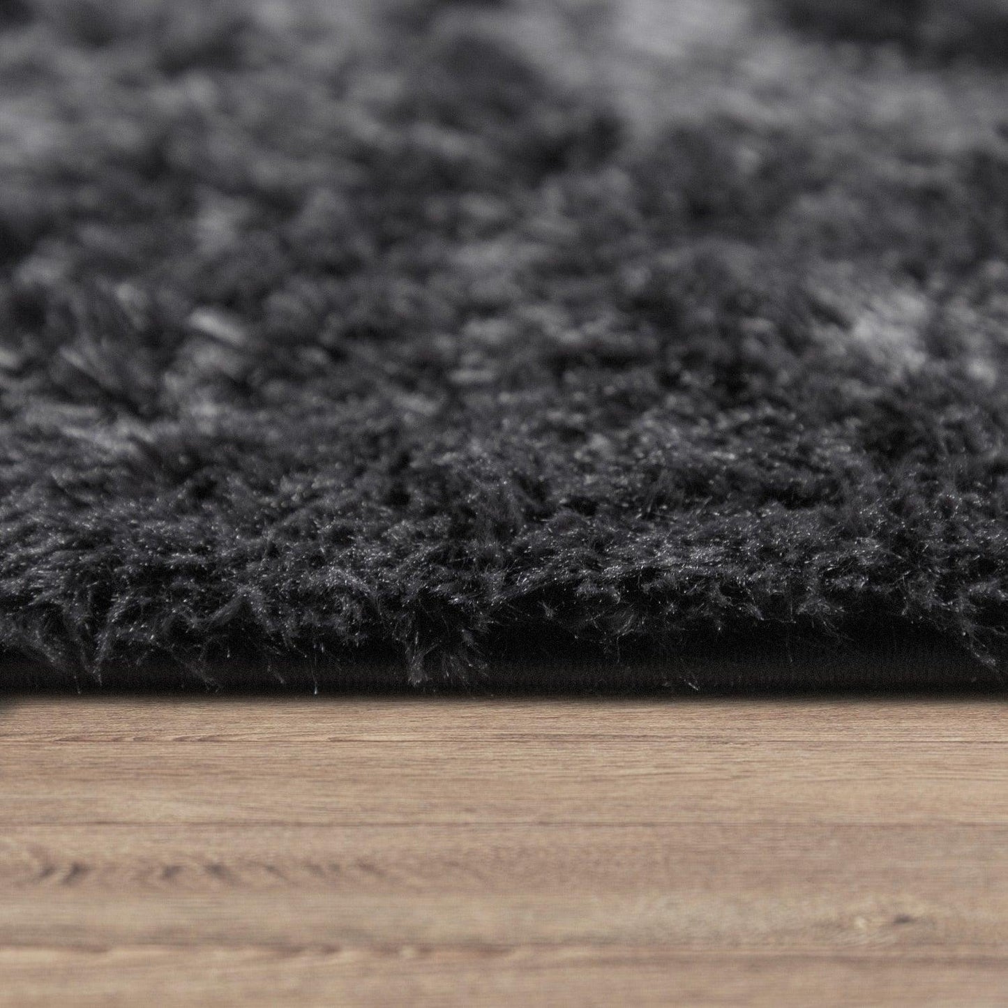 Solid Shag Rug Silky Soft & Fluffy In Black