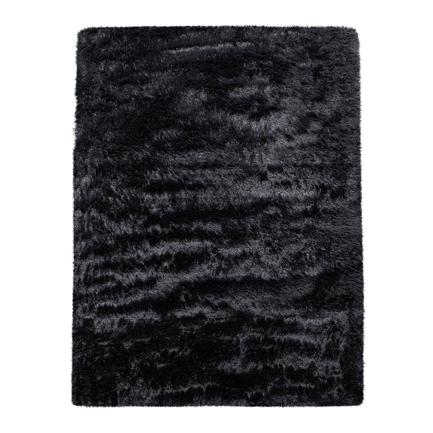 Solid Shag Rug Silky Soft & Fluffy In Black