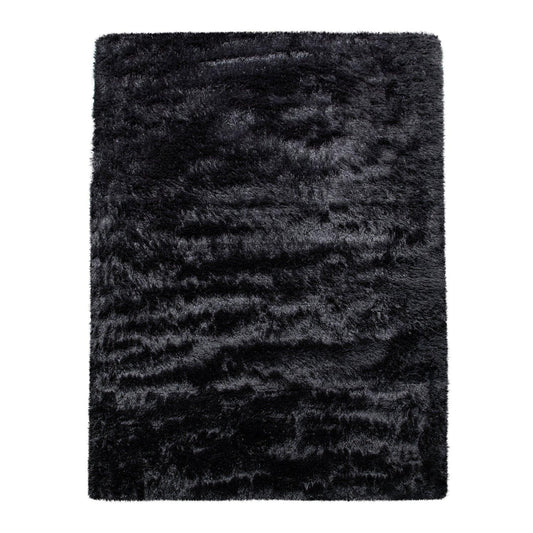 Solid Shag Rug Silky Soft & Fluffy In Black