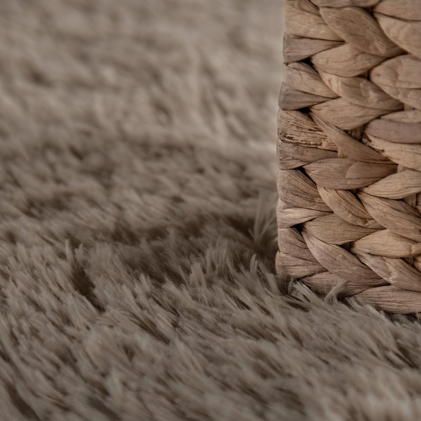 Solid Shag Rug Silky Soft & Fluffy In Light-Brown