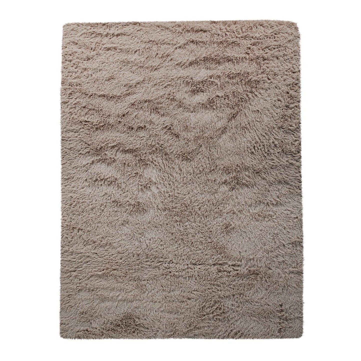 Solid Shag Rug Silky Soft & Fluffy In Light-Brown