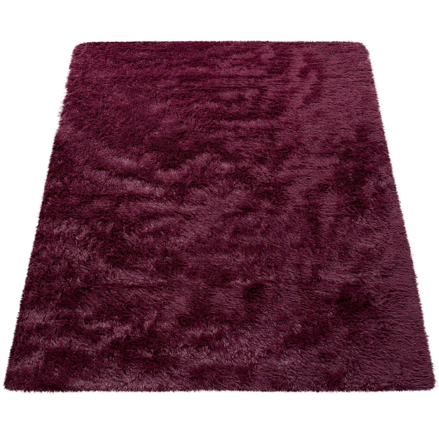 Solid Shag Rug Silky Soft & Fluffy In Purple