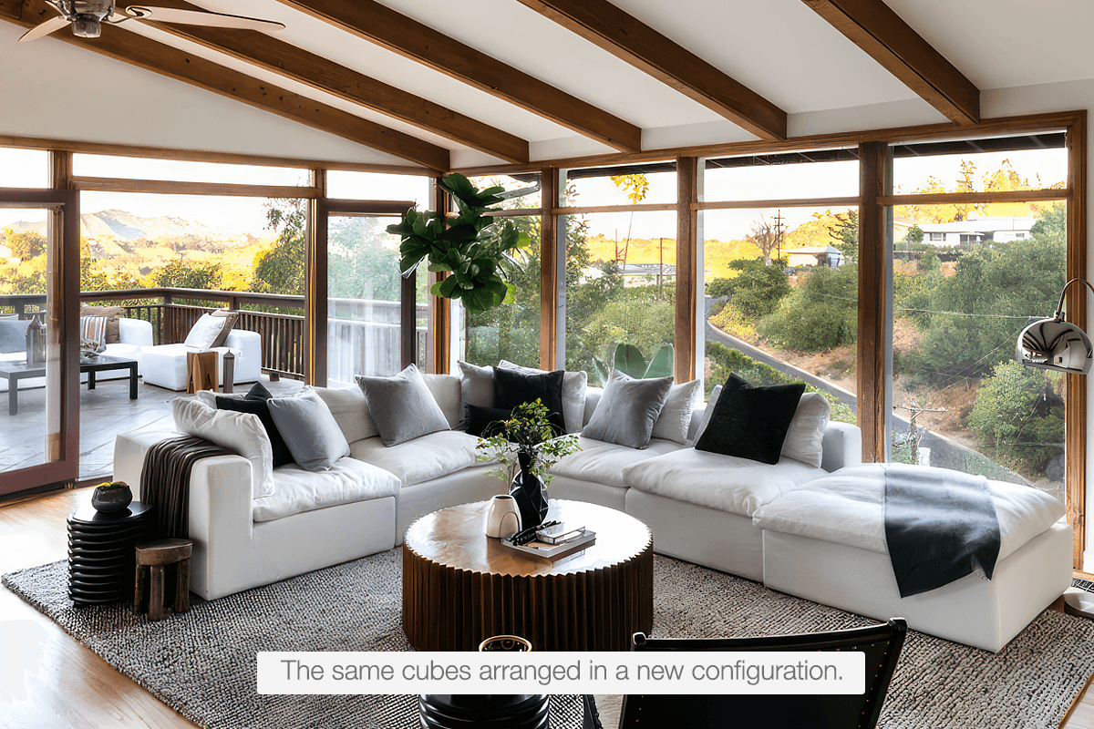 6-Cube Sectional or Iconic Movie Pit