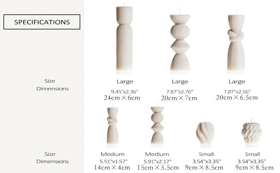 Soy Wax Ribbed Pillar Candles 7-Pack