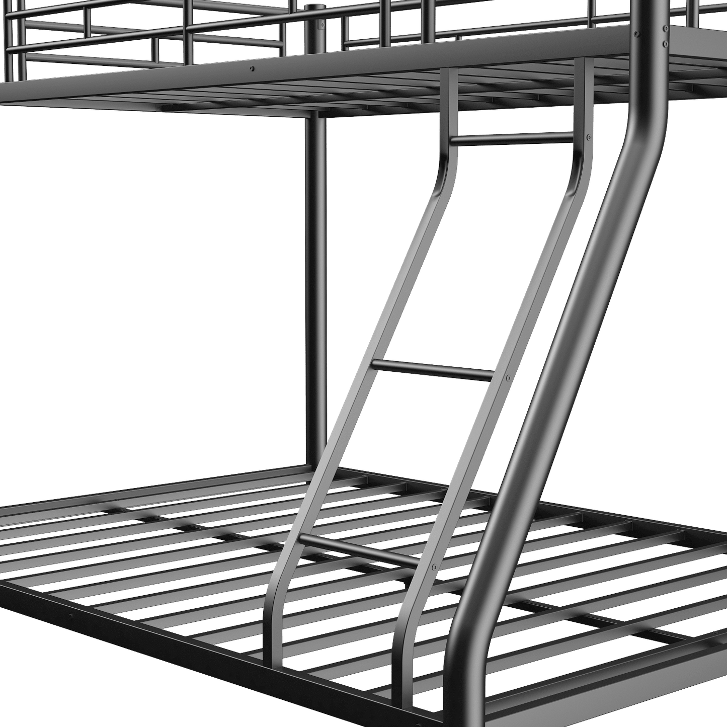 Twin Over Full Metal Bunk Bed with Guardrails and Ladder | Just Better Bunk Beds