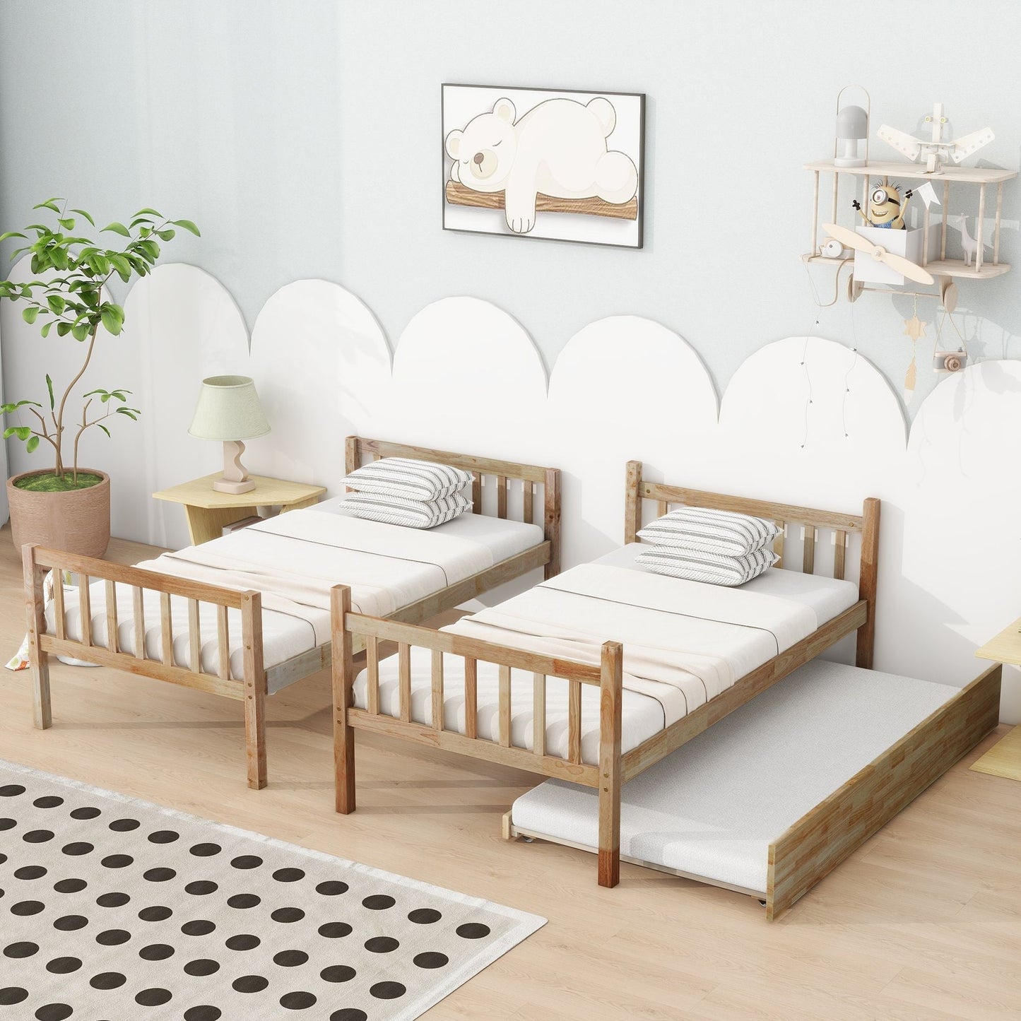 Twin Over Twin Bunk Bed with Trundle and Storage Stairs | Just Better Bunk Beds