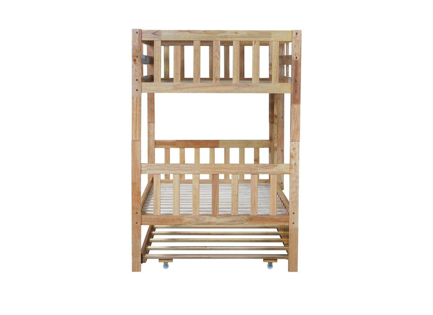 Twin Over Twin Bunk Bed with Trundle and Storage Stairs | Just Better Bunk Beds